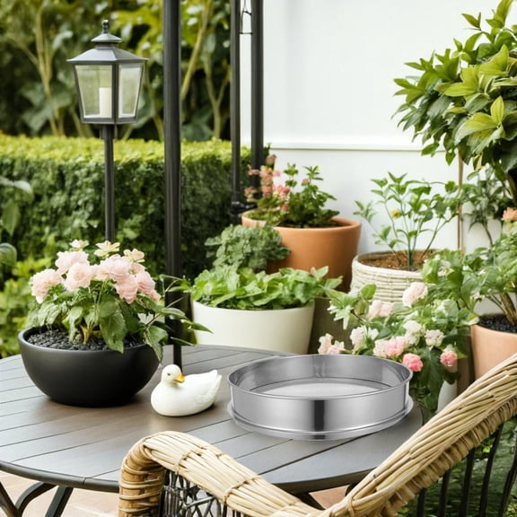 OFFIGAM Stainless Steel Garden Compost Sifter with Large Mesh Screen for Soil and Gravel