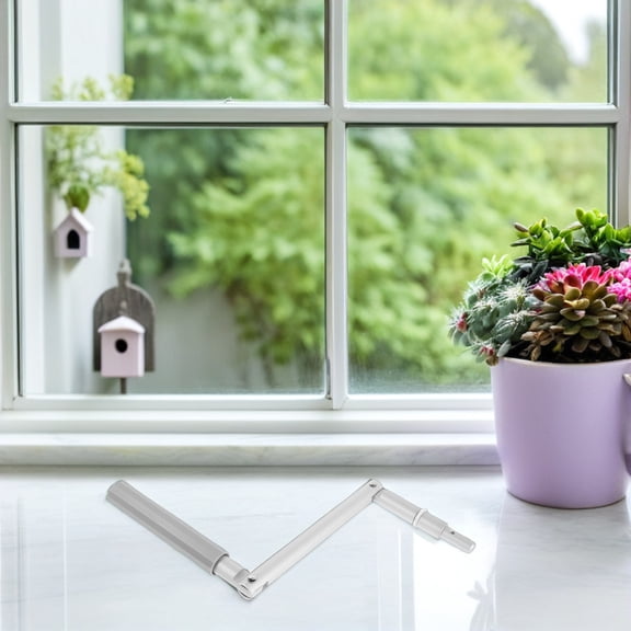 OFFIGAM Awning Window Crank Handle Plated Silver Zinc Alloy Quiet Smooth Manual Operation for Home Use