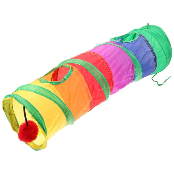 OFFIGAM Foldable Polyester Cat Tunnel for Indoor Use, Cozy Hideaway Tube for Cats and Small Pets, Play Toy