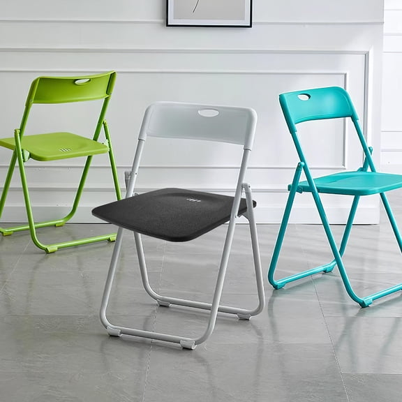 OFFIGAM Portable Black Folding Stool Seat Panel Lightweight Plastic for Chair Replacement and DIY Repairs