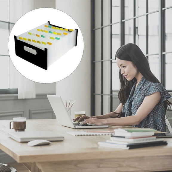 OFFIGAM Portable Expandable Plastic Folder Black - Document Organizer for Efficient Office and Work Use, 1 Set