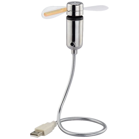 OFFIGAM Portable Flexible USB Fan for Laptop Cooling with Adjustable PVC Neck and Red LED Lights