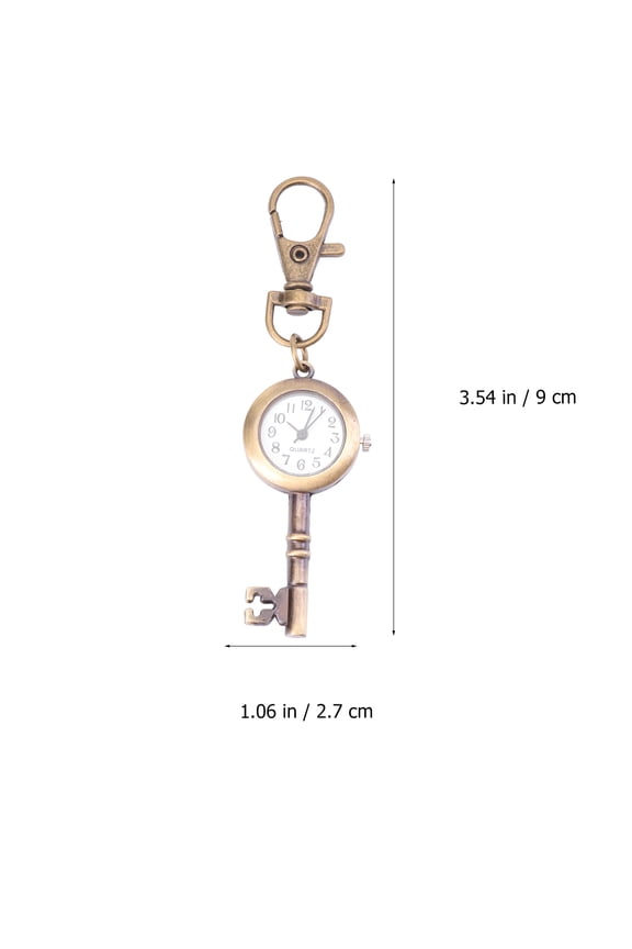 Retro Key Shape Portable Keychain Watch, Colorful Pendant Timepiece for Men and Women, Stylish 1 Piece Accessory