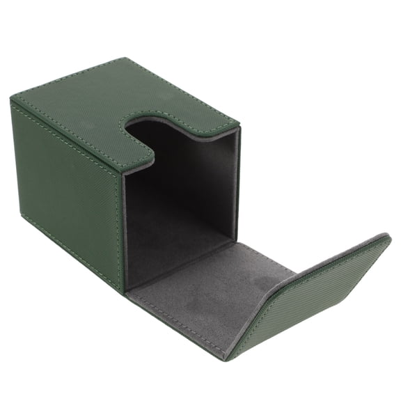 OFFIGAM Green PU Trading Card Box for Desktop Storage Organizer with Scratch Resistant Material