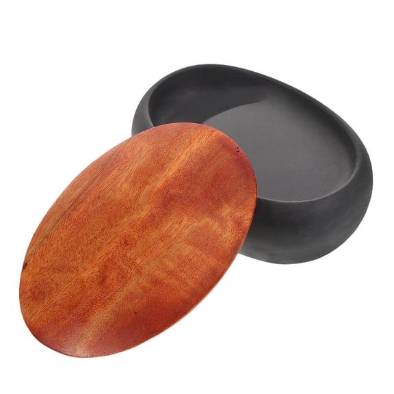 OFFIGAM Portable Retro Calligraphy Inkstone Plate Black for Artistic Creation 1Pcs