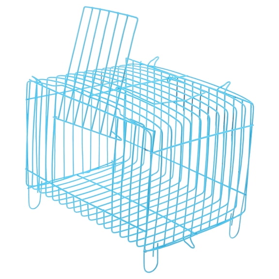 OFFIGAM Portable Sky Blue Wire Bird Cage Carrier Enhances Parrot Outdoor Experience and Travel