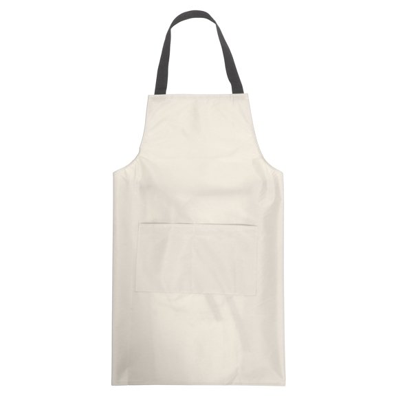 OFFIGAM Pottery Aprons For Women Beige PVC Waterproof Simple Design Apron 1Pack