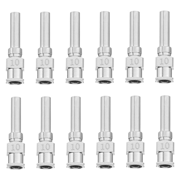 OFFIGAM Precision Applicator Needle 12Pcs in Silver Stainless Steel for Industrial Use