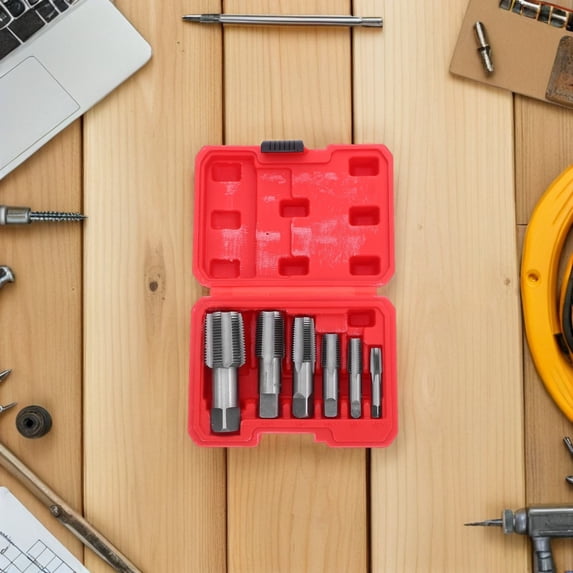 OFFIGAM Steel NPT Pipe Tap Set for Professional Plumbers, Threading Tool Kit for Pipe Threading and Repair