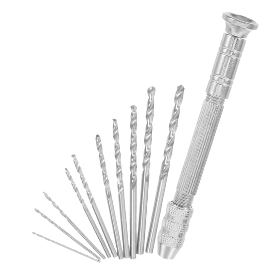 OFFIGAM Precision Pin Vise Hand Drill with 11 Piece Drill Bits Set Adjustable Chuck for Wood Resin Jewelry