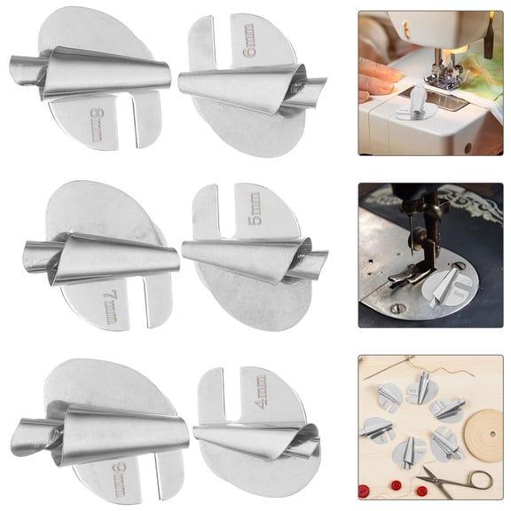 OFFIGAM Professional Hemmer Foot Kit for Sewing with Durable Metal Design and Universal Compatibility, Silver Color, 6pcs