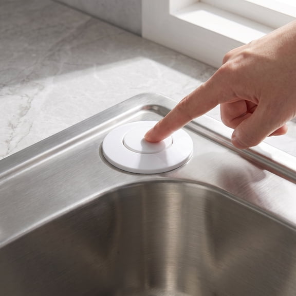 OFFIGAM Push Button Garbage Disposal Switch Matte White Counter Mount Easy Installation
