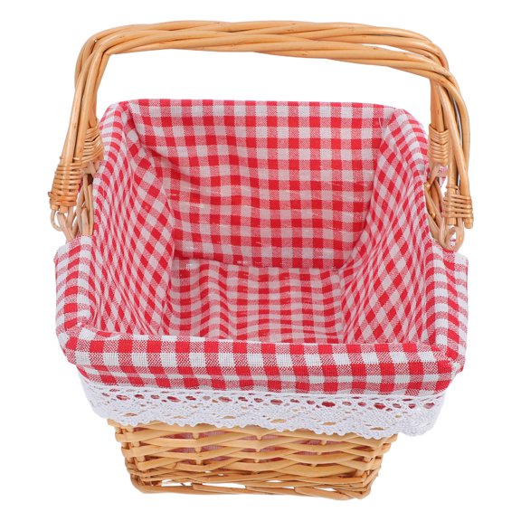 OFFIGAM Rectangular Willow Bread Basket with Woven Natural Wicker for Kitchen Counter and Table