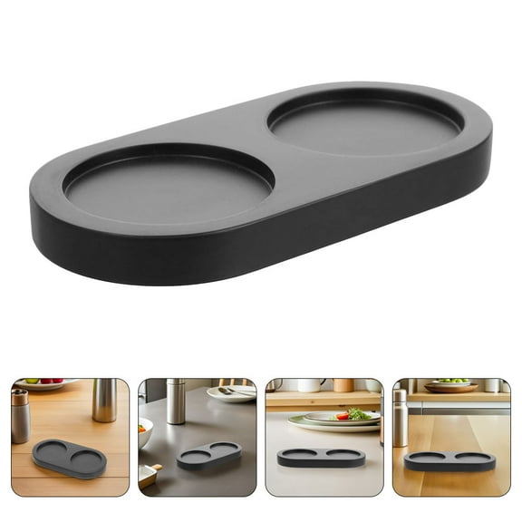 OFFIGAM Rectangular Wooden Tray for Salt and Pepper Shaker Display Shelf Minimalist Kitchen Counter Decor 1 Piece