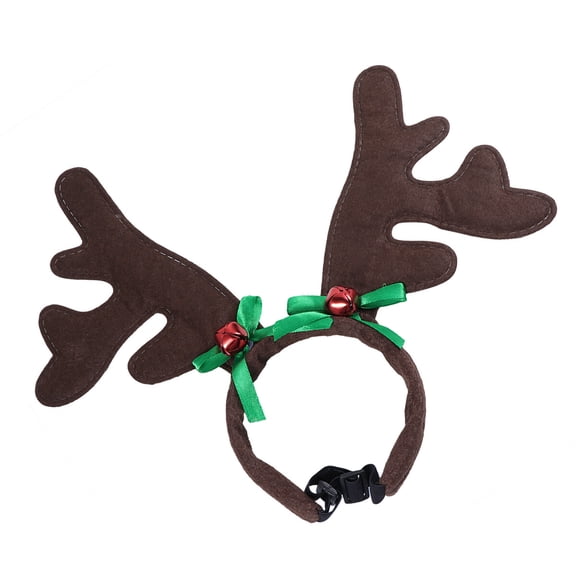 OFFIGAM Reindeer Antlers Hair Hoop Adjustable Strap for Dogs Cats Christmas Costume 1Pack