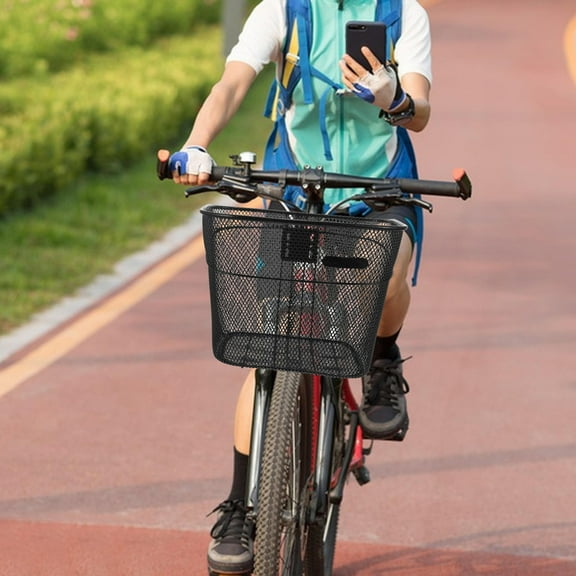 OFFIGAM Metal Wire Front Detachable Bike Basket for Cycling, Convenient Storage and Easy Installation