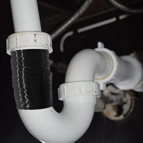 OFFIGAM Pipe Tape for Water Leaks Duct Tape Black 1 Roll for Plumbing Repairs