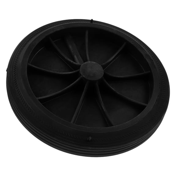 OFFIGAM Replacement Garbage Bin Wheel Black Rubber Plastic Efficient Waste Collection for Outdoor Use 1Set