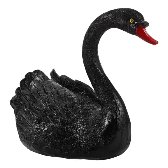 OFFIGAM Resin Swan Decoration Small Figurines Pond Lawn Ornament 1Pack