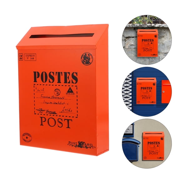 OFFIGAM Retro Style Decorative Iron Mailbox, Outdoor Wall Mounted Mailbox for Home and Garden, 1 Piece