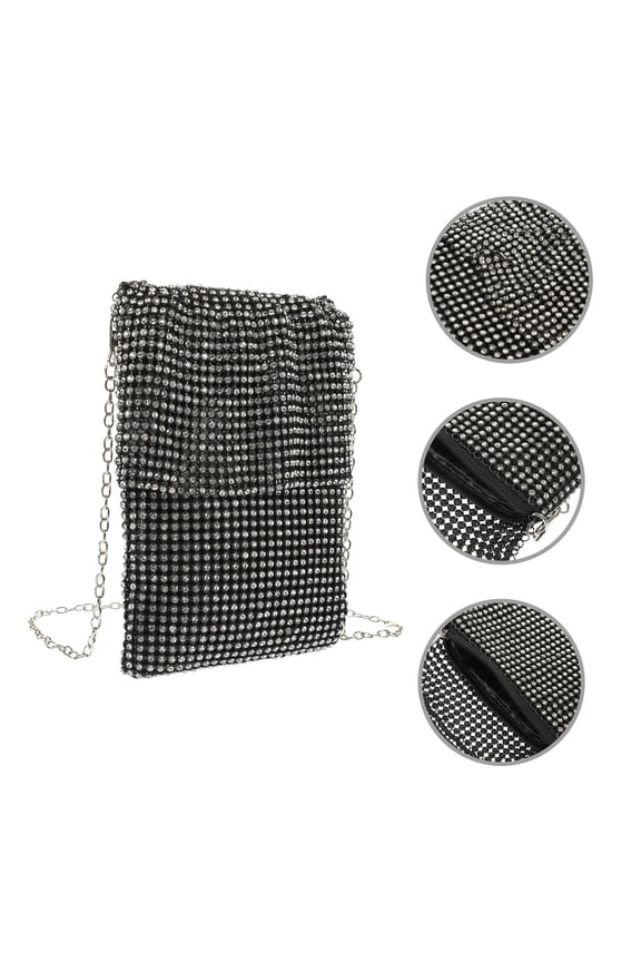 Rhinestone Bag for Women, 1 Pack, .7x0.6x7.1 inches