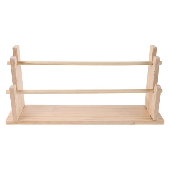 OFFIGAM Wooden Ribbon Organizer Rack, Craft Room Storage Display Stand for Ribbon Rolls, Cake Shop, Wrap, Supplies