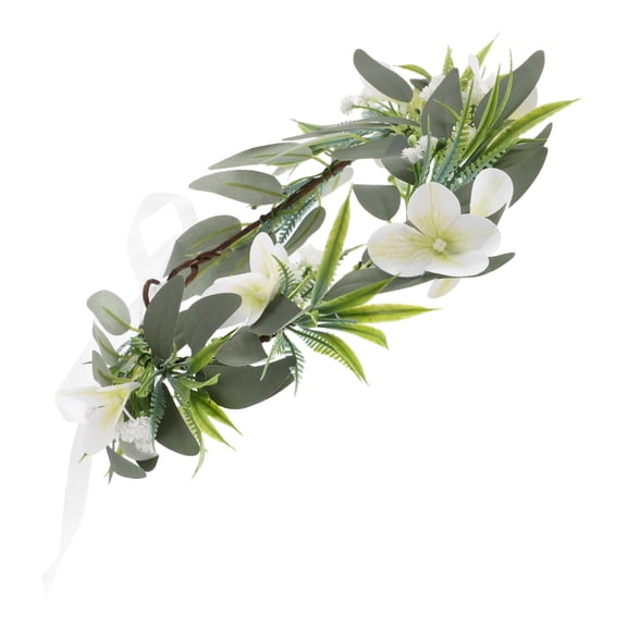 OFFIGAM Artificial Orchid Flower with Rattan Wreath for Wedding, Party, Bridal Hair Accessories and Decorations