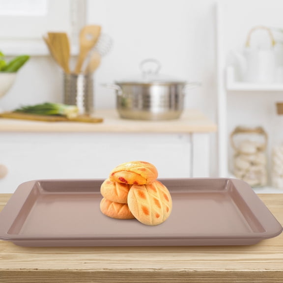 OFFIGAM Rose Gold Carbon Steel Baking Sheet Pan Non Stick Tray for Versatile Oven Use