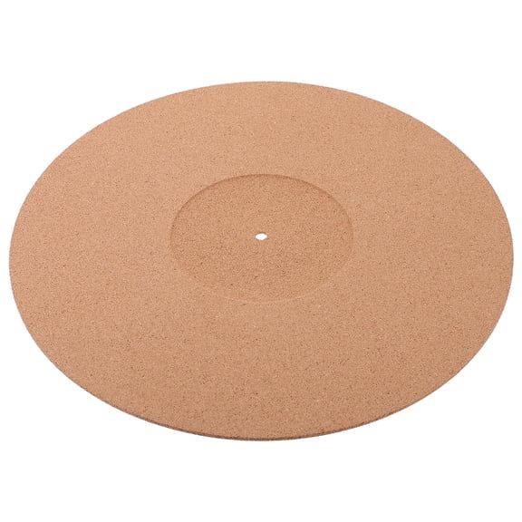 OFFIGAM Round Vinyl Record Mat with Cork Anti-Static Turntable Accessory, 1 Set for Audio Equipment