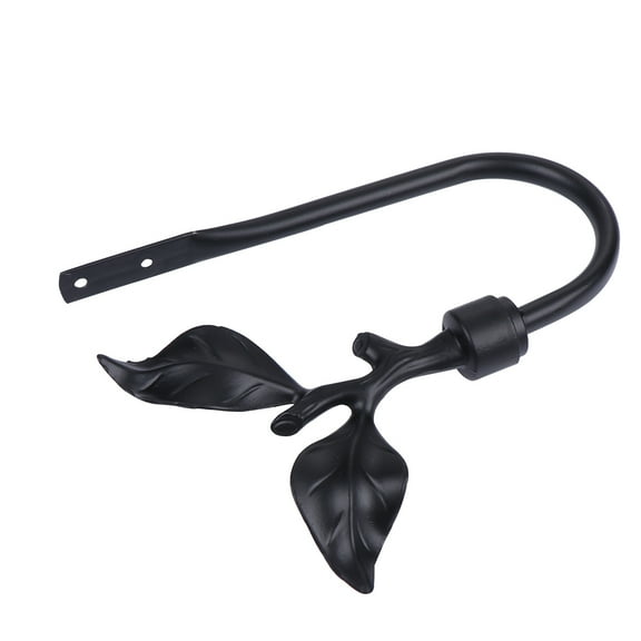 OFFIGAM Rustic Leaves Black Metal Curtain Holdbacks Decorative Wall Hooks for Home and Office