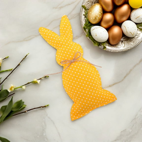 OFFIGAM Rustic Orange Bunny Plush Easter Decoration, Soft Fabric Stuffed Animal for Home Table Centerpiece