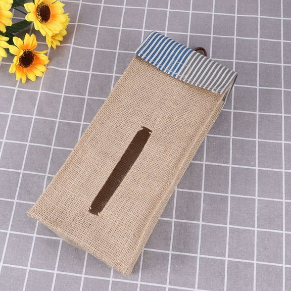 OFFIGAM Jute Napkin Bags Tissue Holder Beige 1 Set for Kitchen and Home Organization