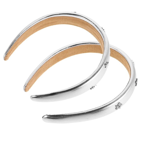 OFFIGAM Satin Padded Headband Metallic Headband Sponge 2Pack Hair Accessories