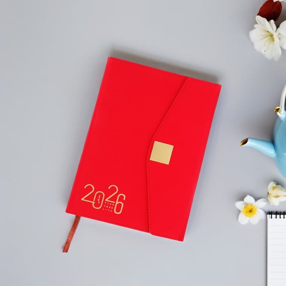 OFFIGAM Daily Schedule Planner with Thick Red Paper for Office and Home Use, 1 Set - Easy Organized Planning and Time Management