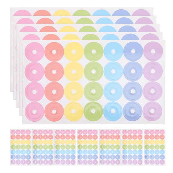 OFFIGAM Self Adhesive Hole Reinforcement Labels for Loose Leaf Paper in Assorted Colors for School Use