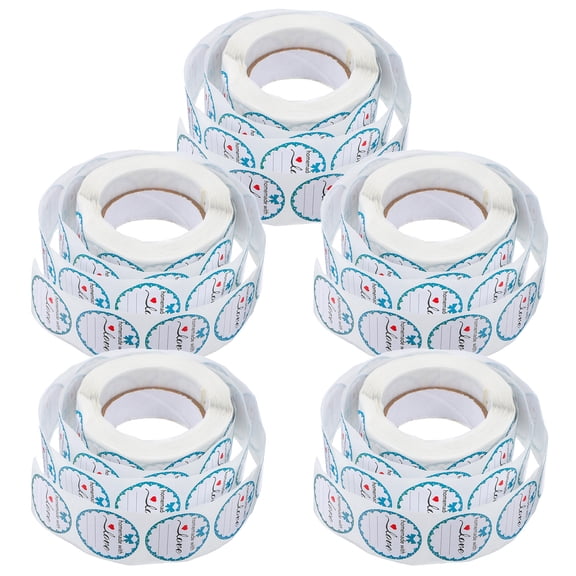 OFFIGAM Self Adhesive Jar Labels 5 Rolls Multi Copper Writable Sealing Stickers for Bread Packaging and Handmade Crafts