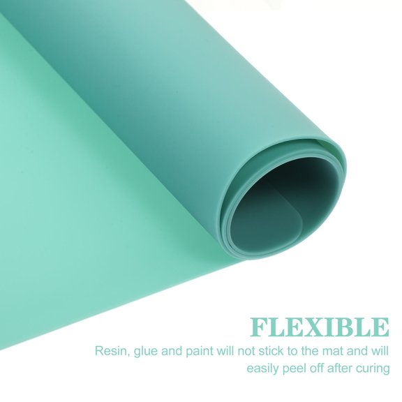 OFFIGAM Silicone Work Mat Green Flexible Nonstick Table Mat for Polymer Clay Art and Resin Crafts