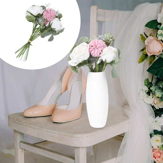 OFFIGAM 1Pc Decorative Bouquet Pink Artificial Flower Decor for Wedding and Photo Prop