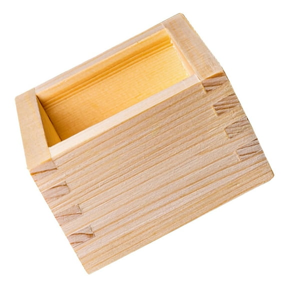 OFFIGAM Small Box with Lid Sake Cup Wooden Box Khaki Easy to Clean 1Pack