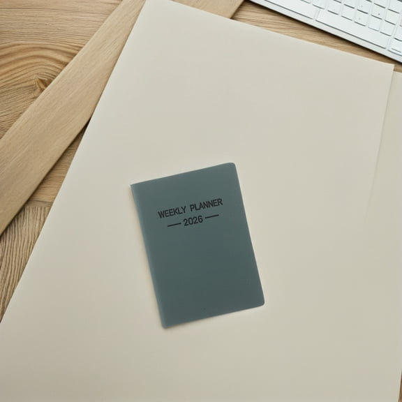 OFFIGAM Small Daily Planner Pocket Calendar Notebook Green Artificial Scheduling Organizer for Everyday Use