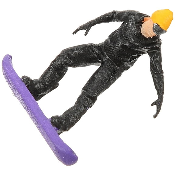 OFFIGAM Small Skiing Figures Resin Skiing People Figure Black 1Set for Hobbyists and Collectors