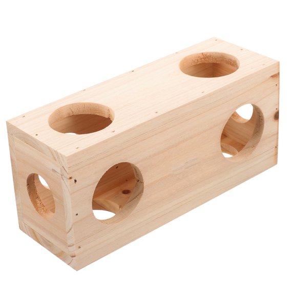OFFIGAM Smooth Polished Wooden Hamster House Tunnel Reusable Hideout for Small Animals