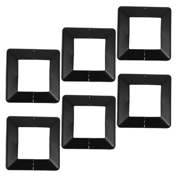 OFFIGAM 6 Pack Black PVC Split Post Base Cover, Decorative Railing Stair Fence Deck Post Skirt Trim for Indoor Outdoor Use