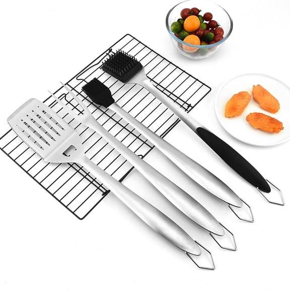 OFFIGAM BBQ Utensils Stainless Steel Grilling Tool Silver 1Pack