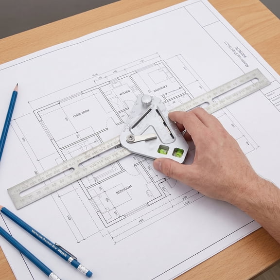 OFFIGAM Stainless Steel Combination Carpenter Tool with Adjustable Angle for Accurate Woodworking and Precise Measuring