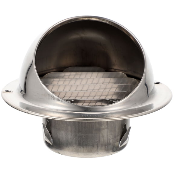 OFFIGAM Stainless Steel Exhaust Vent with Flap for Home Use Plated Silver Wall Air Extractor