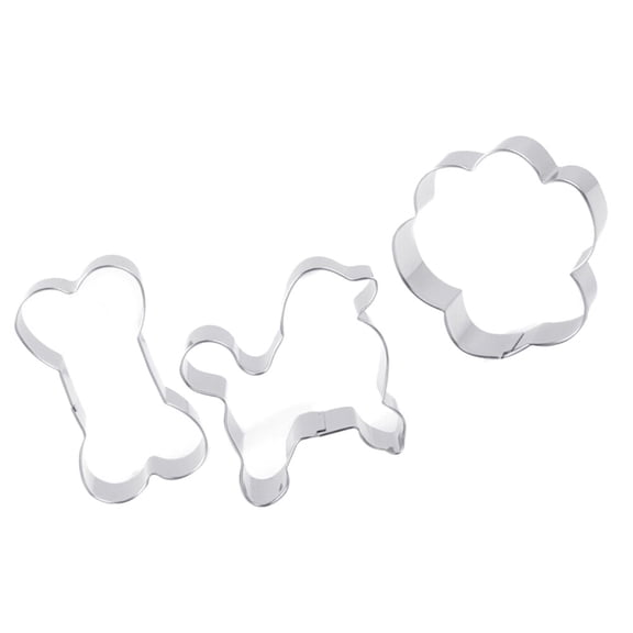 OFFIGAM Stainless Steel Dog Biscuit Mold 3 Pieces Anti-Rust Pet Treat Cutter
