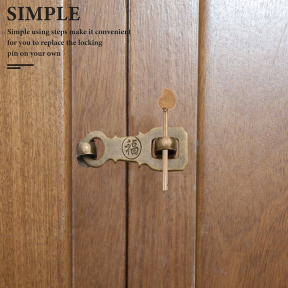 OFFIGAM Vintage Brass Cabinet Key for Old Doors with Decorative Leaf Design