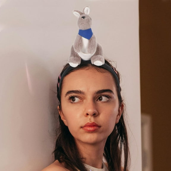 OFFIGAM Grey Plush Headband Soft Comfortable Animal Costume Accessory for Zoo Themed Parties and Events