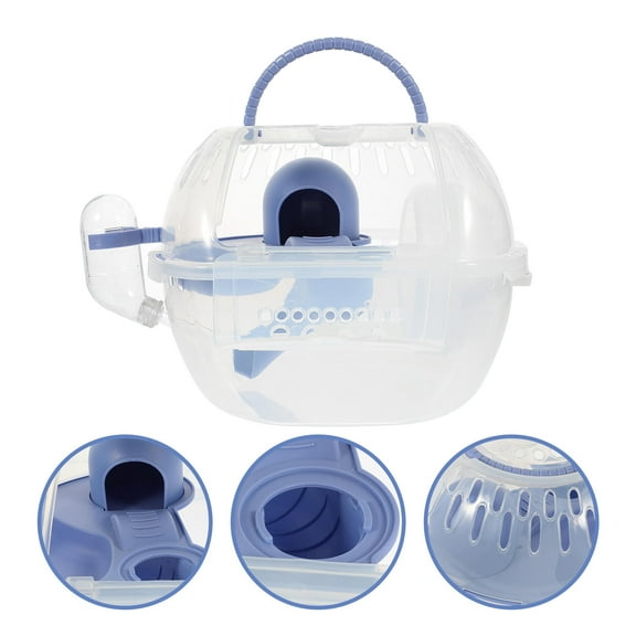 OFFIGAM Travel Carrier Box with Handle, Plastic Small Pet Cage for Outdoor and Indoor Use